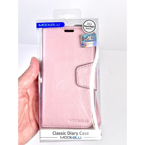 Modeblu Classic Diary Case for the Apple iPhone 14 Pro (6.1-inch) in Pink NEW - Picture 4 of 12